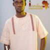 Chemise Homme Simple en Pagne Tissé - Élégance Traditionnelle, Confort et Style
