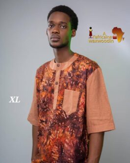 Chemise Homme Woodin – Élégance Africaine en Tissu Premium, Motifs Colorés