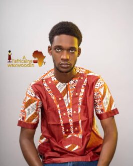 Chemise Homme Woodin – Élégance Africaine en Tissu Premium, Motifs Colorés