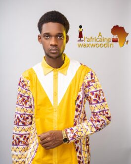 Chemise Africaine en Pagne Tissé – L’Élégance de la Mode Traditionnelle